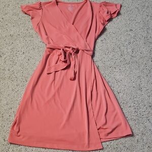 Nine West Coral Wrap Midi Dress